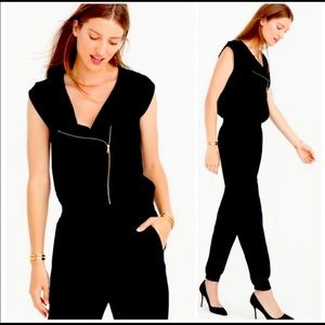 Jcrew asymmetrical zip jumpsuit